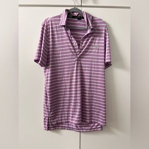 Purple & white striped Ralph Lauren golf polo